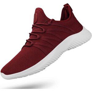 Men's Burgundy Breathable Lightweight Comfortable Non Slip Fashion Sneakers